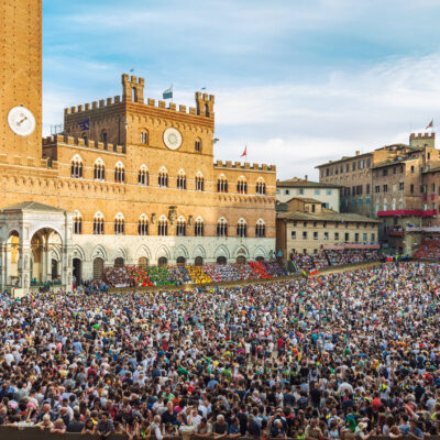 Witnessing the Palio horse race in Italy during international summer school education program